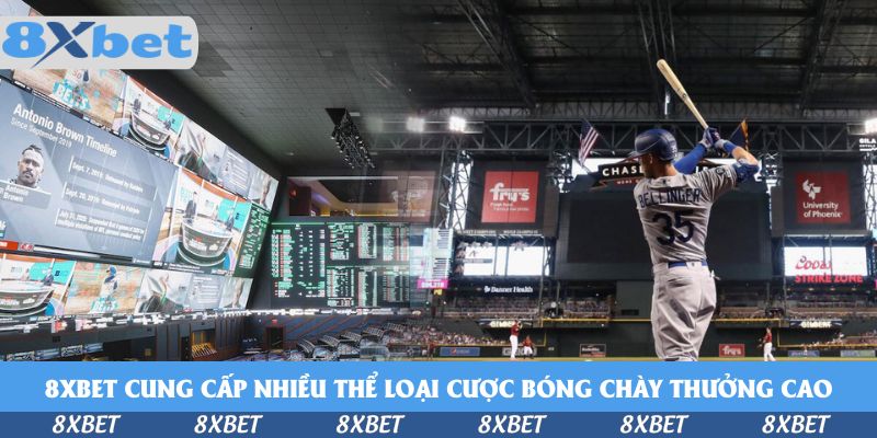 8xbet cung cấp nhiều thể loại cược bóng chày thưởng cao